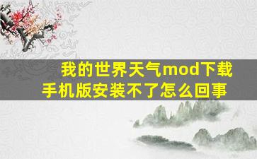 我的世界天气mod下载手机版安装不了怎么回事