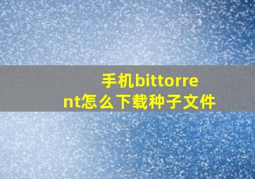 手机bittorrent怎么下载种子文件