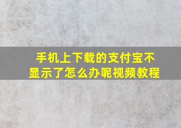 手机上下载的支付宝不显示了怎么办呢视频教程