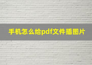 手机怎么给pdf文件插图片