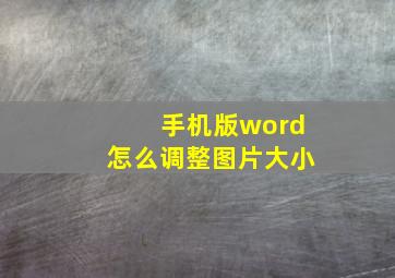 手机版word怎么调整图片大小