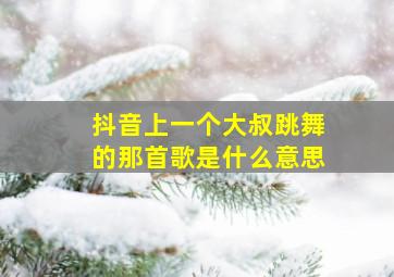 抖音上一个大叔跳舞的那首歌是什么意思