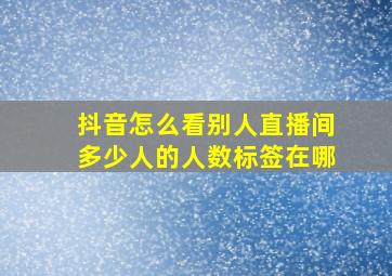 抖音怎么看别人直播间多少人的人数标签在哪