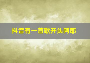 抖音有一首歌开头阿耶