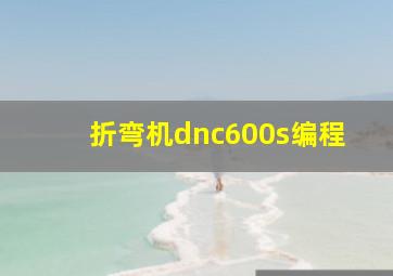 折弯机dnc600s编程