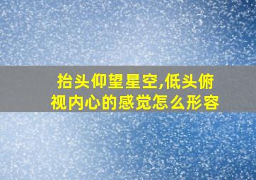 抬头仰望星空,低头俯视内心的感觉怎么形容