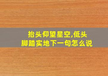 抬头仰望星空,低头脚踏实地下一句怎么说