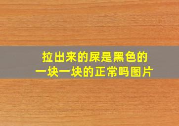 拉出来的屎是黑色的一块一块的正常吗图片