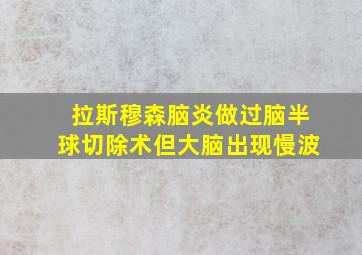 拉斯穆森脑炎做过脑半球切除术但大脑出现慢波