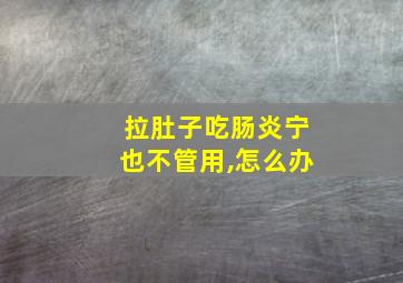 拉肚子吃肠炎宁也不管用,怎么办