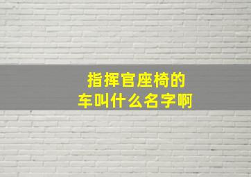 指挥官座椅的车叫什么名字啊