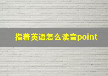 指着英语怎么读音point