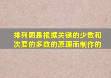 排列图是根据关键的少数和次要的多数的原理而制作的