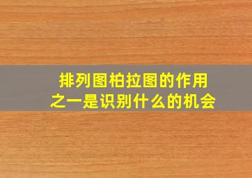 排列图柏拉图的作用之一是识别什么的机会