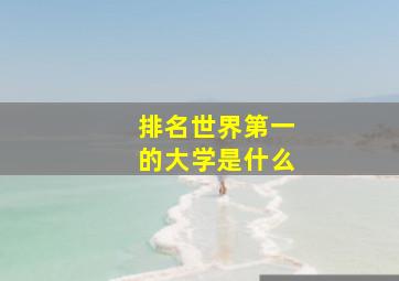 排名世界第一的大学是什么