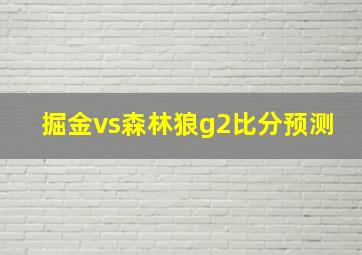 掘金vs森林狼g2比分预测