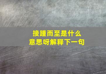 接踵而至是什么意思呀解释下一句