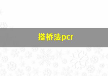 搭桥法pcr