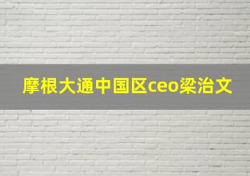 摩根大通中国区ceo梁治文