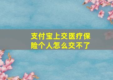 支付宝上交医疗保险个人怎么交不了