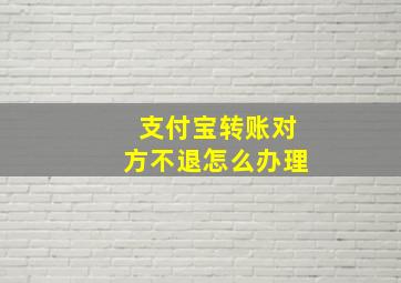 支付宝转账对方不退怎么办理