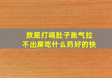 放屁打嗝肚子胀气拉不出屎吃什么药好的快