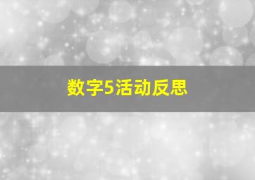 数字5活动反思