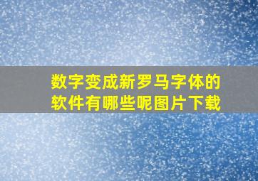 数字变成新罗马字体的软件有哪些呢图片下载