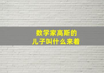 数学家高斯的儿子叫什么来着