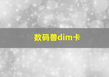 数码兽dim卡