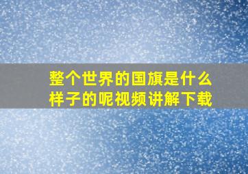 整个世界的国旗是什么样子的呢视频讲解下载