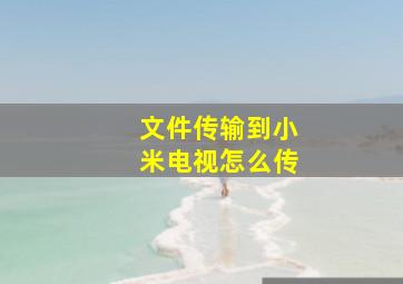 文件传输到小米电视怎么传