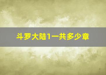 斗罗大陆1一共多少章