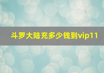 斗罗大陆充多少钱到vip11