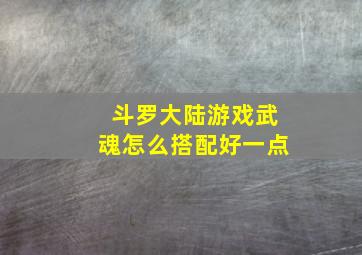 斗罗大陆游戏武魂怎么搭配好一点