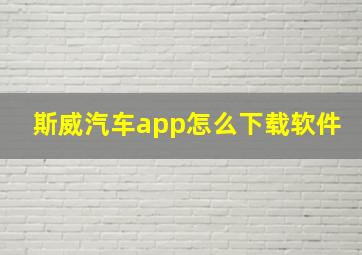 斯威汽车app怎么下载软件