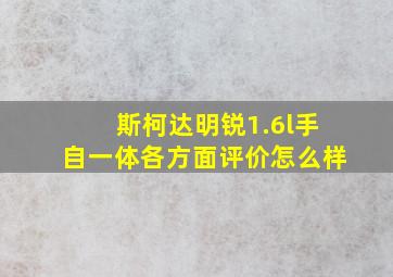 斯柯达明锐1.6l手自一体各方面评价怎么样