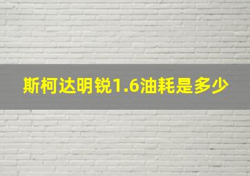 斯柯达明锐1.6油耗是多少