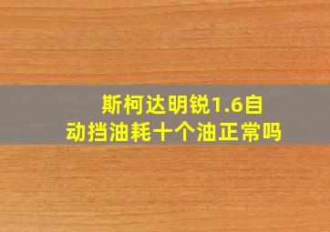 斯柯达明锐1.6自动挡油耗十个油正常吗