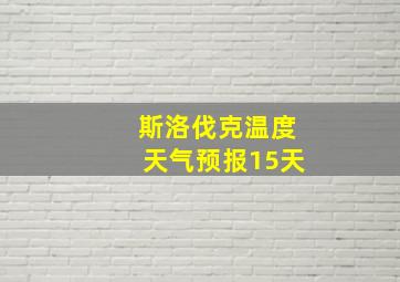 斯洛伐克温度天气预报15天