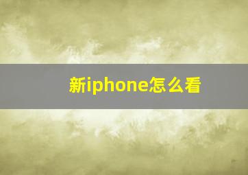 新iphone怎么看