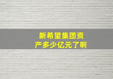 新希望集团资产多少亿元了啊