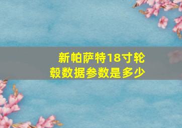 新帕萨特18寸轮毂数据参数是多少