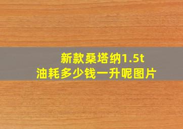 新款桑塔纳1.5t油耗多少钱一升呢图片