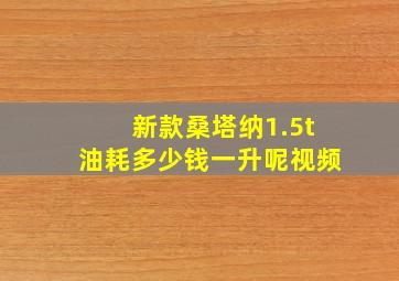 新款桑塔纳1.5t油耗多少钱一升呢视频