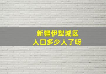 新疆伊犁城区人口多少人了呀