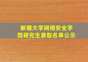 新疆大学网络安全学院研究生录取名单公示