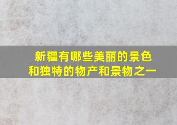 新疆有哪些美丽的景色和独特的物产和景物之一