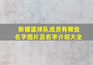 新疆篮球队成员有哪些名字图片及名字介绍大全