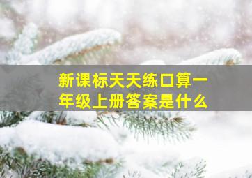 新课标天天练口算一年级上册答案是什么